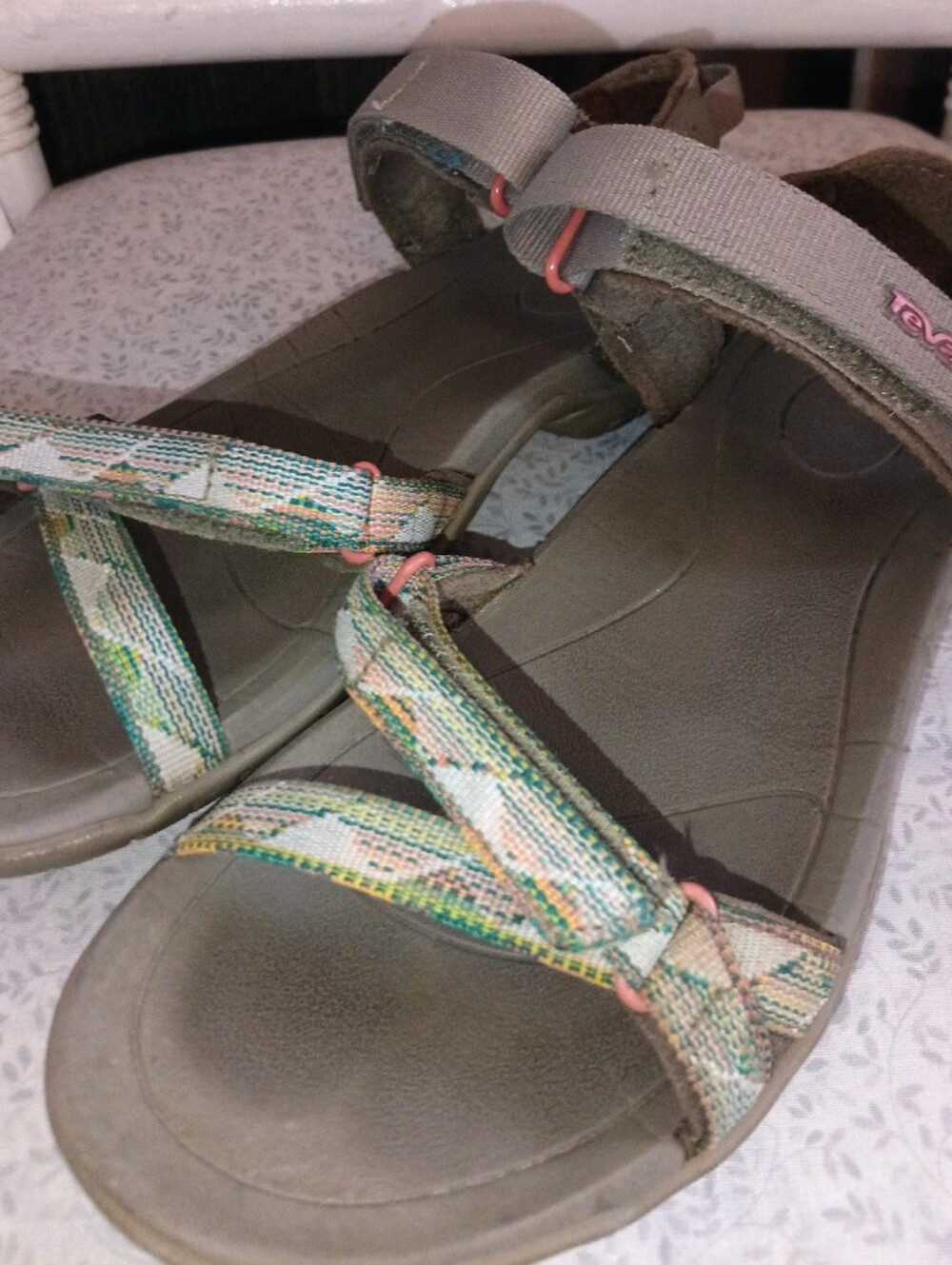 Teva Sport Sandals Women’s Size 6.5 Gray Tribal Strappy Outdoor Comfort Shoes